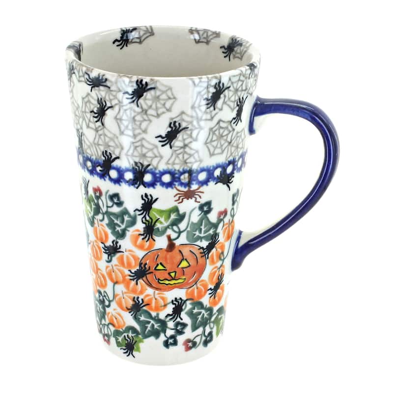 Blue Rose Polish Pottery 468 Vena Large Coffee Mug