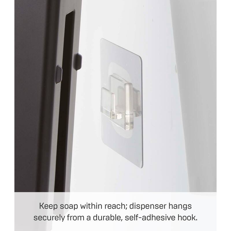 Yamazaki Home Traceless Adhesive Soap Dispenser, ABS Plastic, Holds 1.1 lbs - L 2.95 x W 2.17 x H 7.68 inches