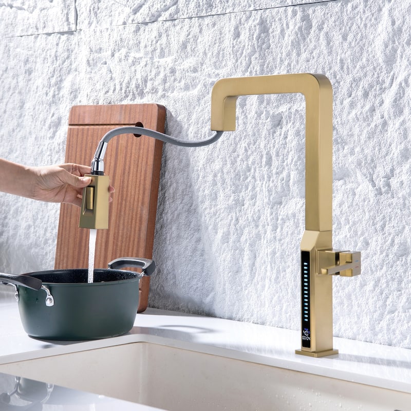 17-1/4"H Kitchen Sink Faucets with Pull Down Sprayer, Kitchen Faucet for Sink