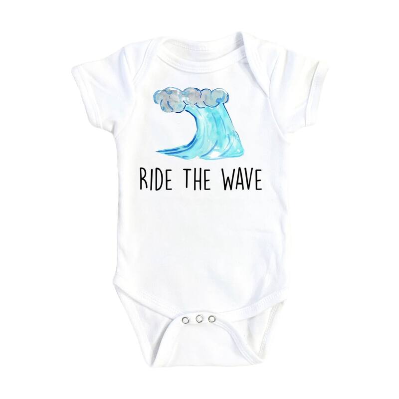 Surfer Ride - Baby Boy Girl Clothes Infant Bodysuit Funny Cute Newborn - Natural - 0-3M