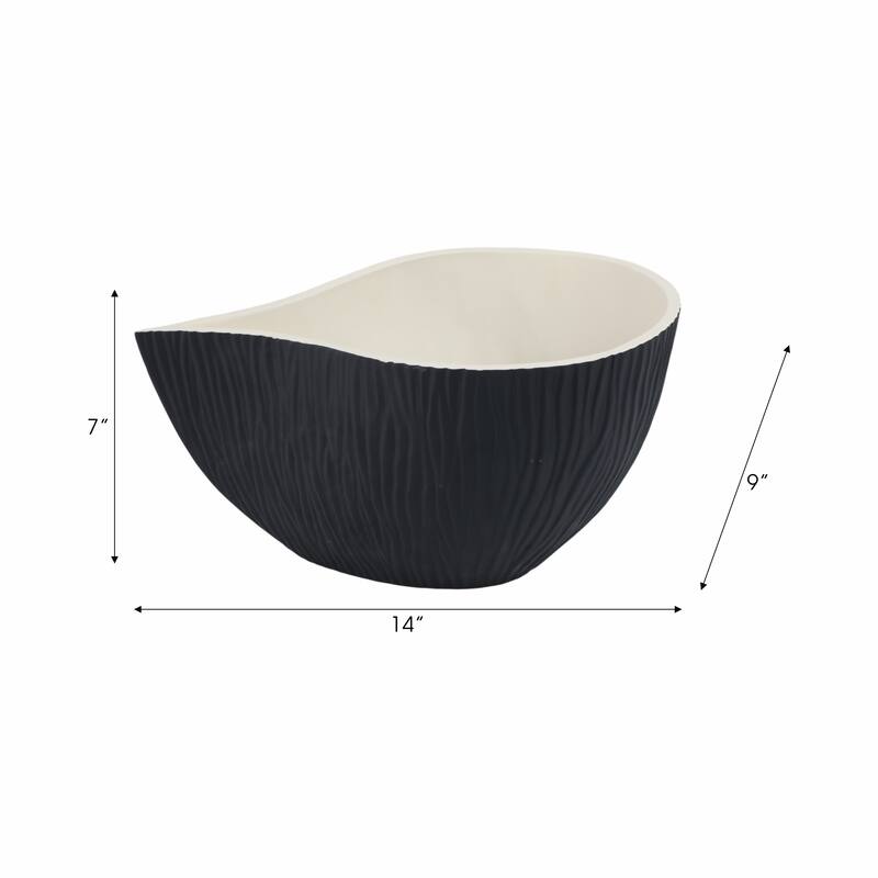 Teardrop Textured Decorative Bowl for Home Decor - Black and White