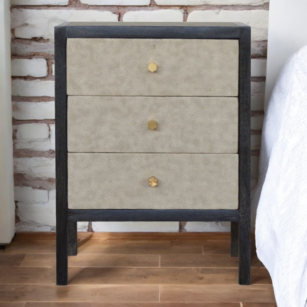 Faux Leather Nightstand