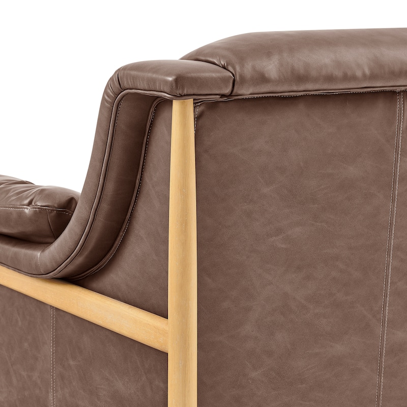 NPD Furniture Larry Faux Leather Tufted Accent Arm Chair