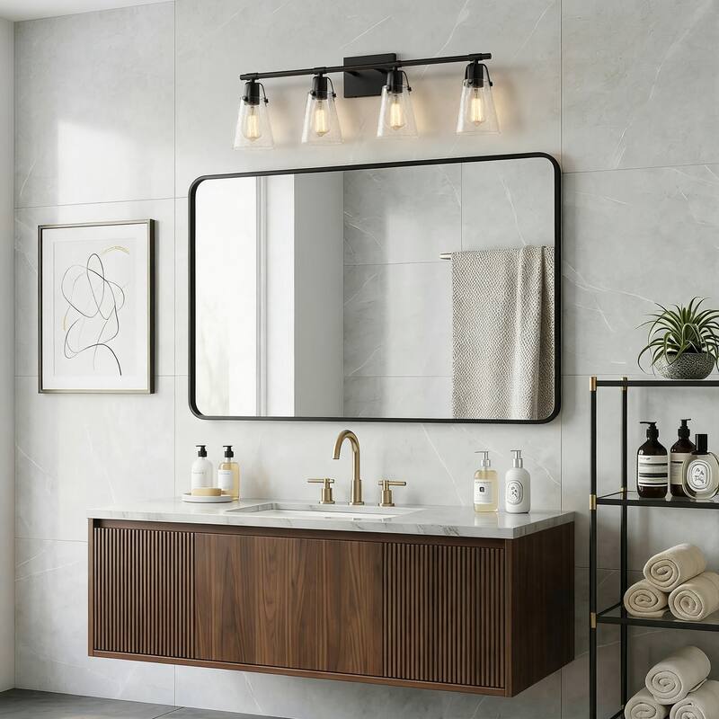 Modern Vanity Light Wall Mount Sconces with Glass Shade