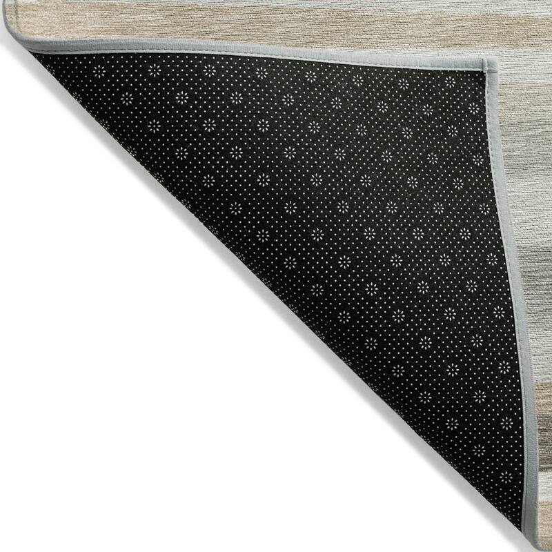 Machine Washable Indoor/ Outdoor Modern Stripes Chantille Rug