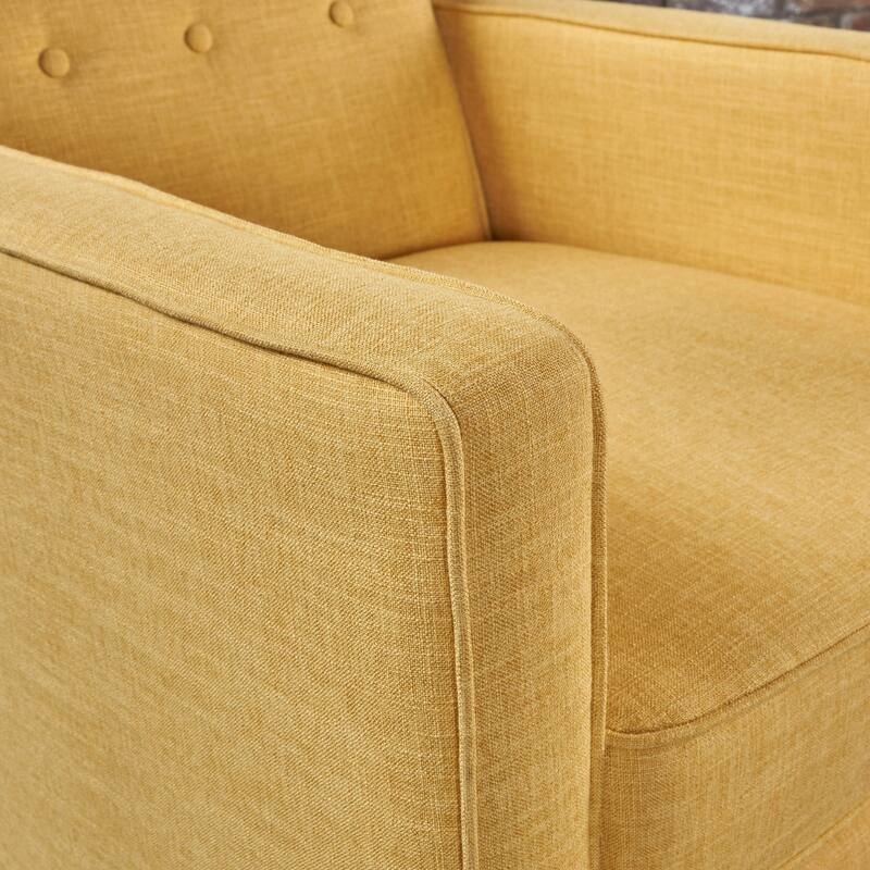 Mervynn Mid-Century Modern Button Tufted Fabric Recliner by Christopher Knight Home