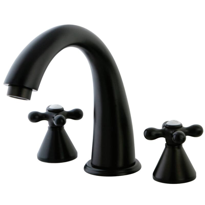 Kingston Brass Naples Widespread Deck Mounted Roman Tub Filler with - Oil Rubbed Bronze