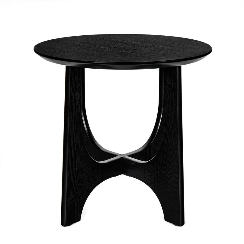 25" Round End Table, Wooden Side Table,Night Stand for Bedroom, Living Room ,Reception Room