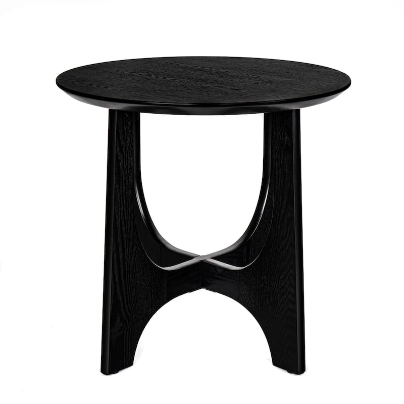 25" Round Wooden Side Table End Table NightStand