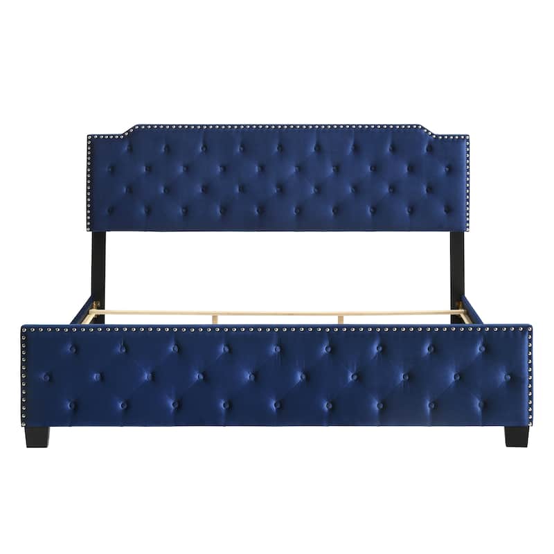 Furniture of America Galavant Modern Tufted Fabric Panel Bed