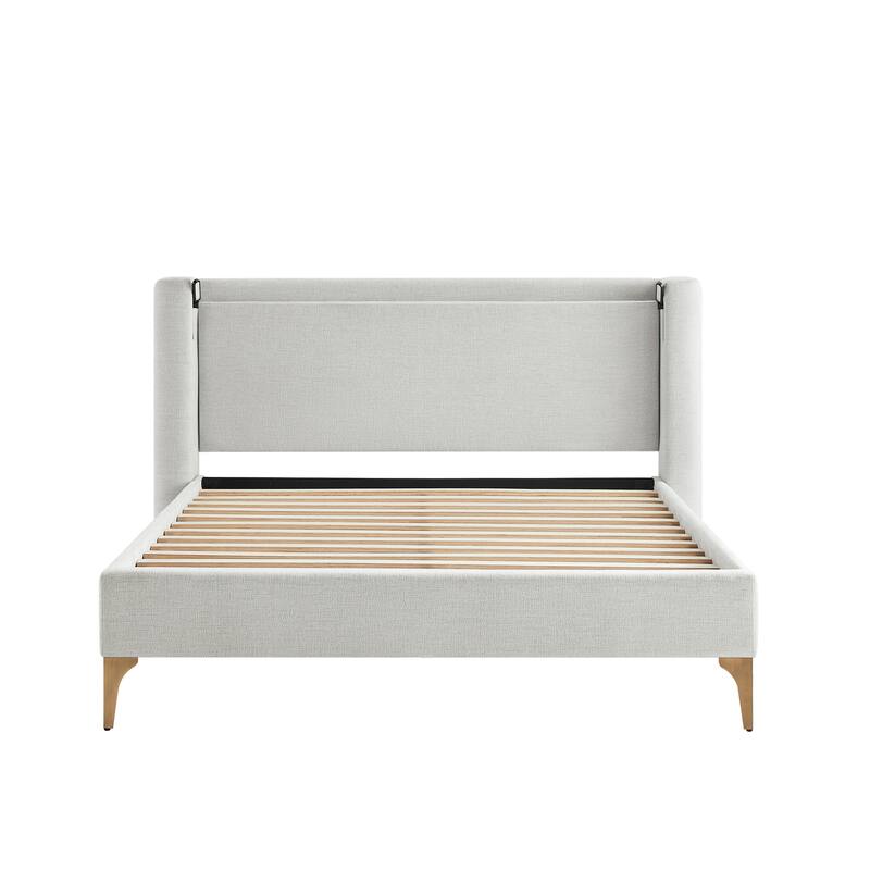 Stanford Upholstered Wingback Bed