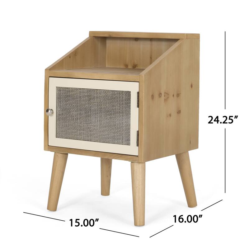 16" Modern Wooden End Table with Convenient Storage Space and Rich Wood-like Frame for Living Room or Bedroom