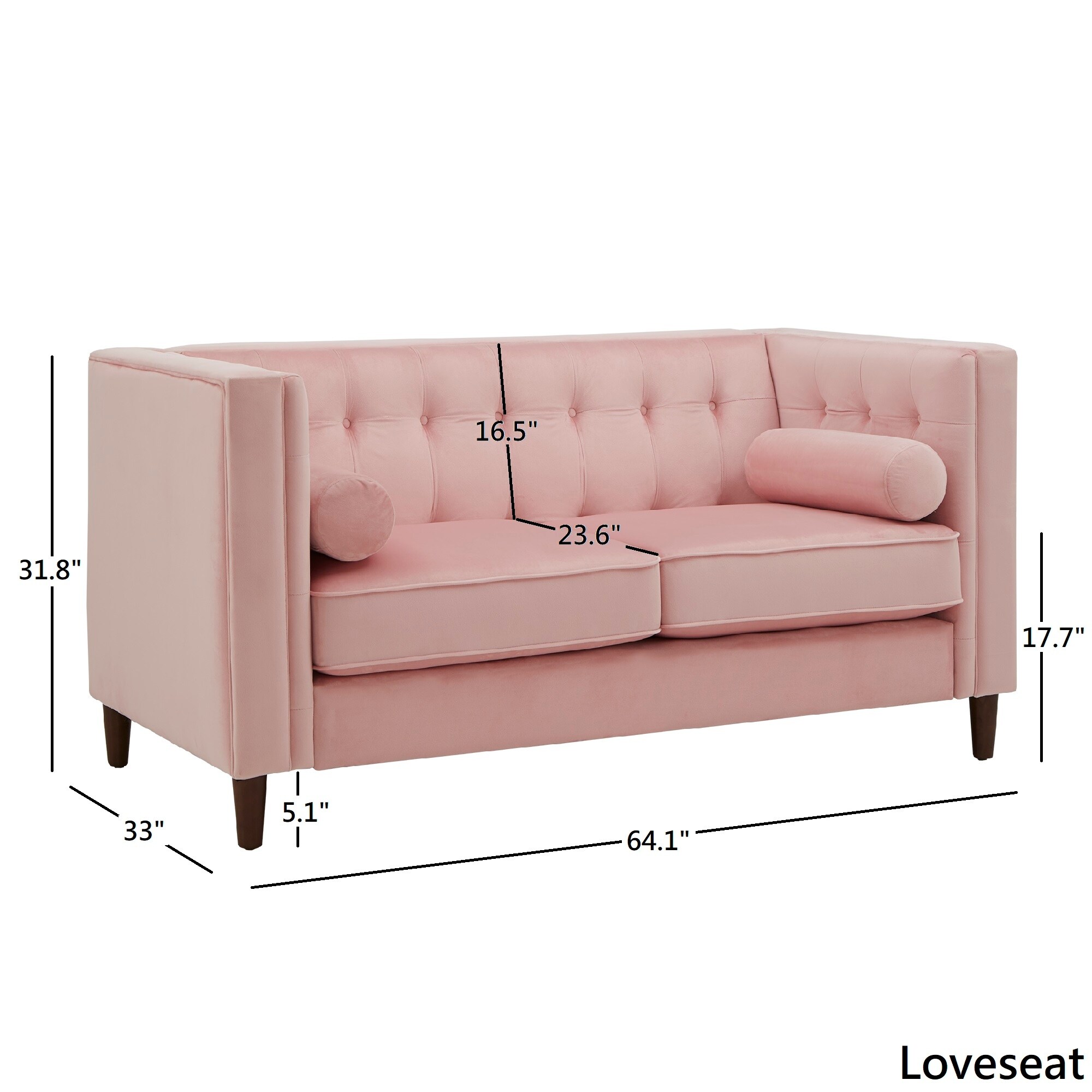 Beverly Pink Velvet Sofa Or Loveseat With Pillows By Inspire Q Bold On Sale Overstock 28263533