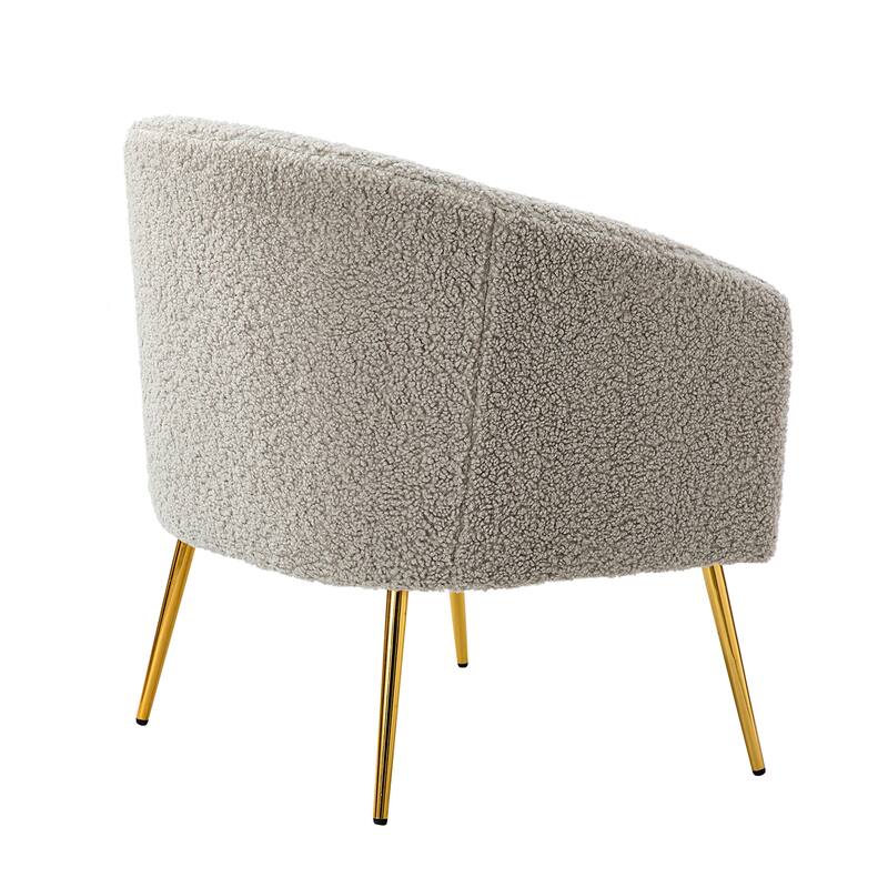 Rovigo Modern Upholstered Living Room Chair Barrel Chair with Metal Legs Set of 2 by HULALA HOME