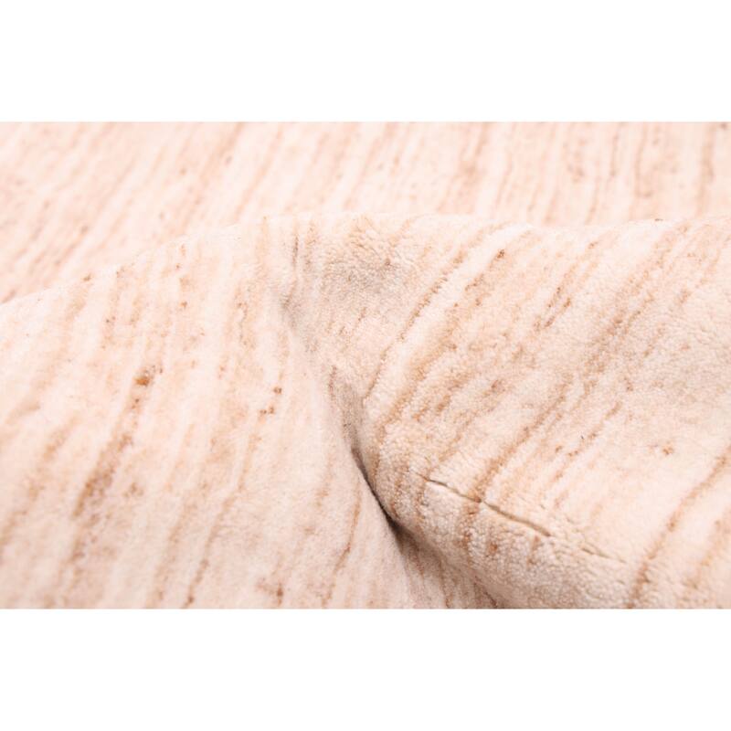 ECARPETGALLERY Hand Loomed Ananda Cream Wool Rug - 5'5 x 7'9