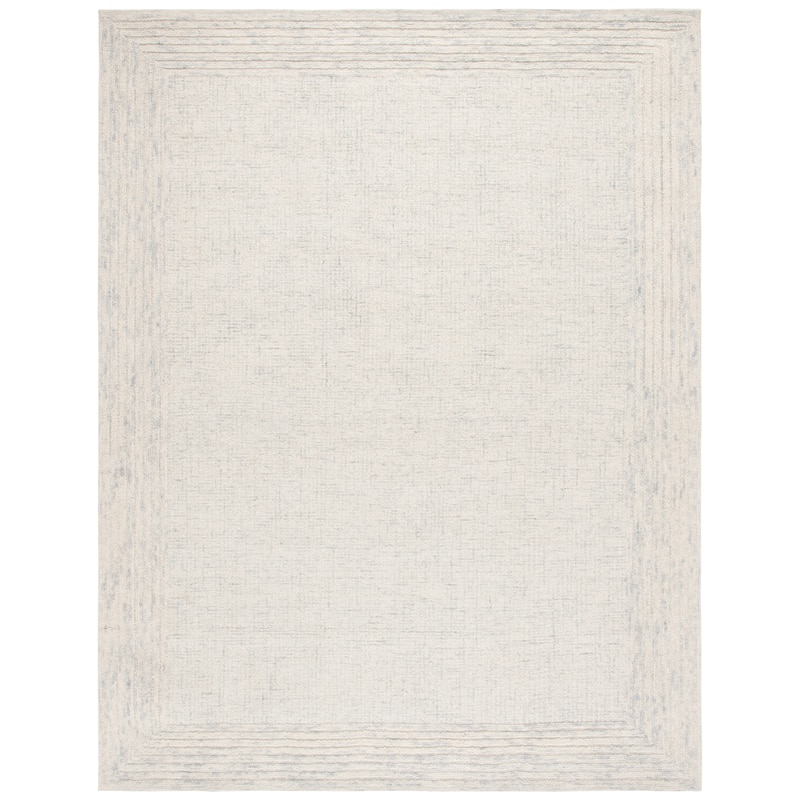 SAFAVIEH Handmade Ebony Dorith Border Wool Rug - 8' x 10' - Denim/Grey