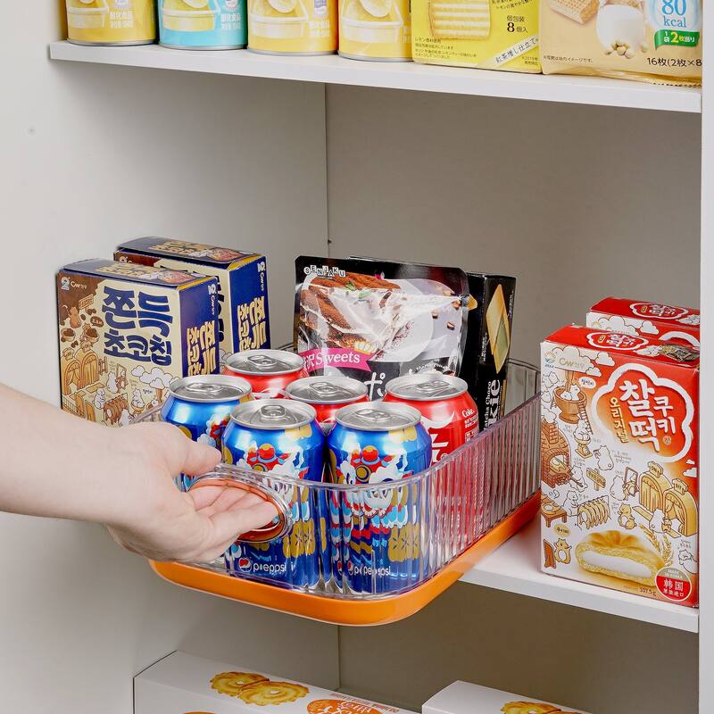 Set of 2 Plastic Storage Bins Organizers Stackable Clear Pantry Organizer Box Containers