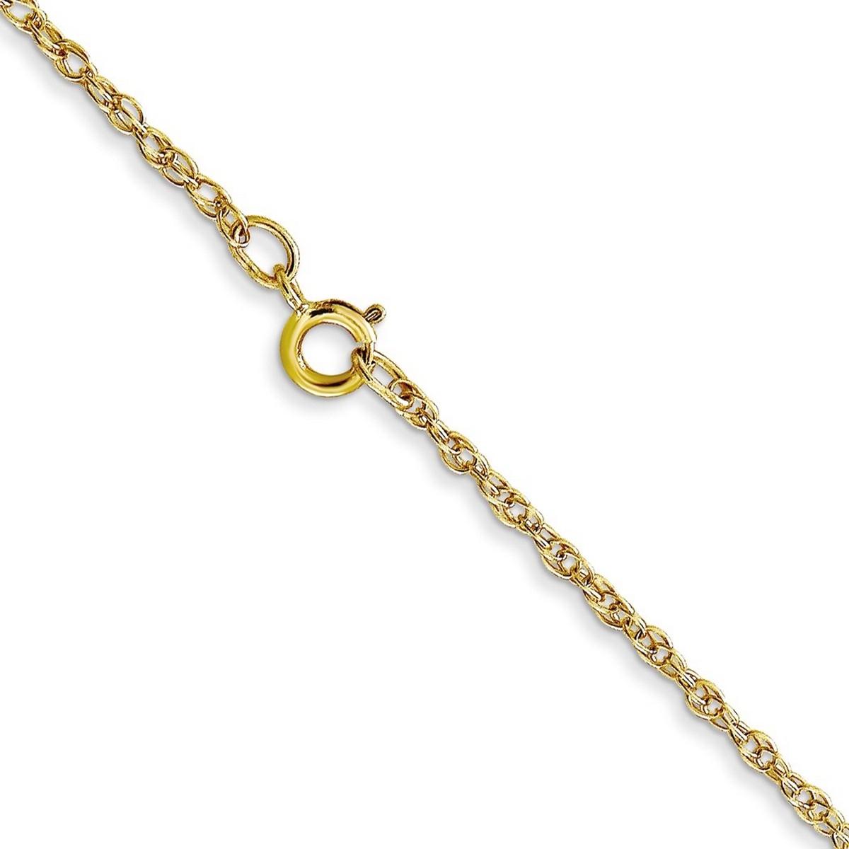 Curata 10k Yellow Gold 1.15mm Carded Cable Rope Chain Necklace (Spring ...
