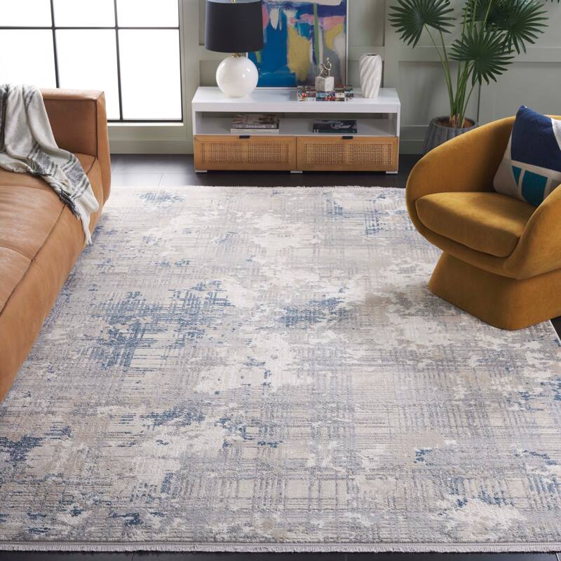 SAFAVIEH Whisper Raisa Contemporary Rug - 6' x 9' - Grey/Blue Ivory