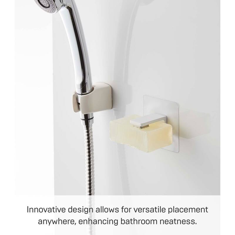 Yamazaki Home Traceless Adhesive Magnetic Soap Holder, ABS Plastic, Holds 0.55 lbs - L 2.17 x W 2.76 x H 2.76 inches