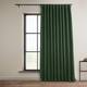Exclusive Fabrics Faux Linen Extra Wide Room Darkening Curtain Panel - 100 X 96 - Key Green