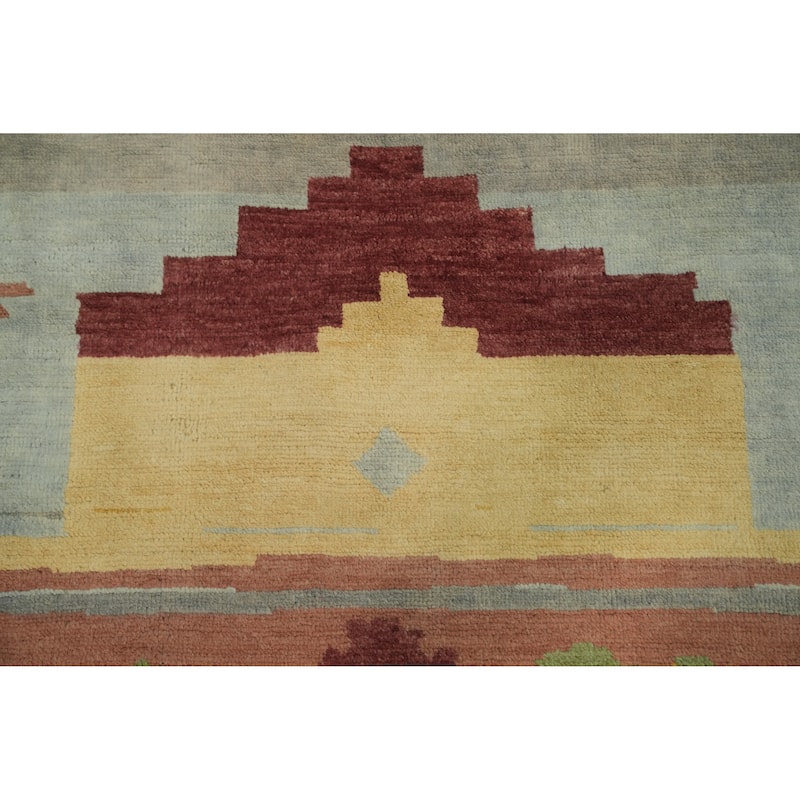 Vegetable Dye Gabbeh Turkish Area Rug Handmade Wool Carpet - 8' 10'' X 5' 11''