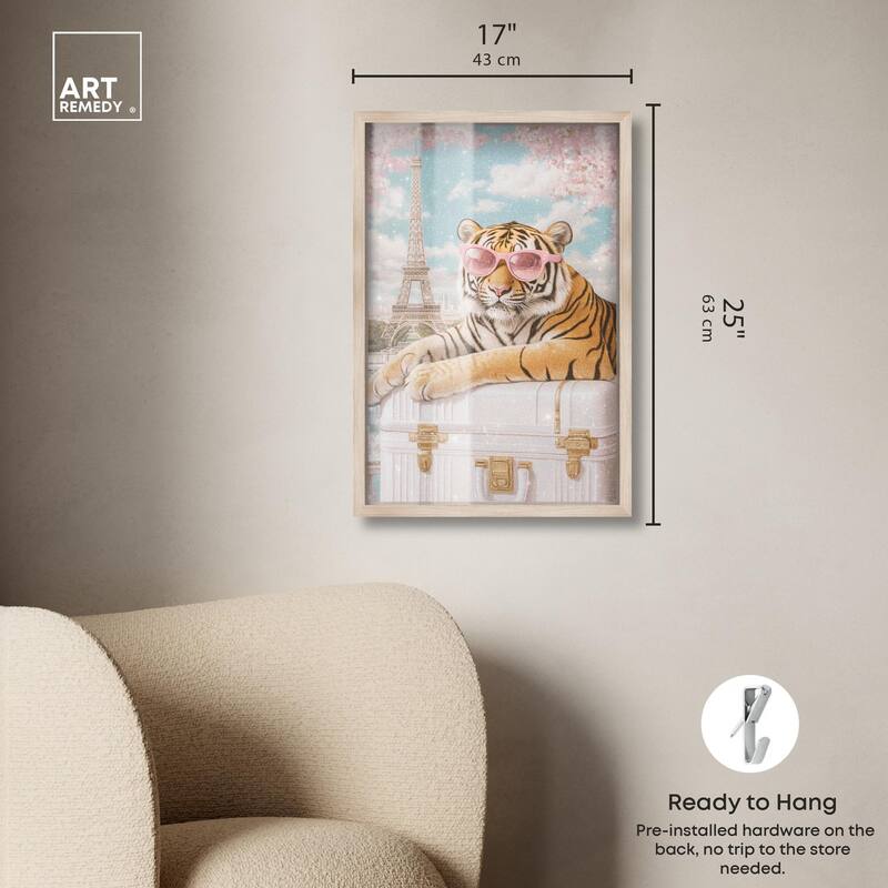 Tiger Luggage Paris Shadowbox by Art Remedy