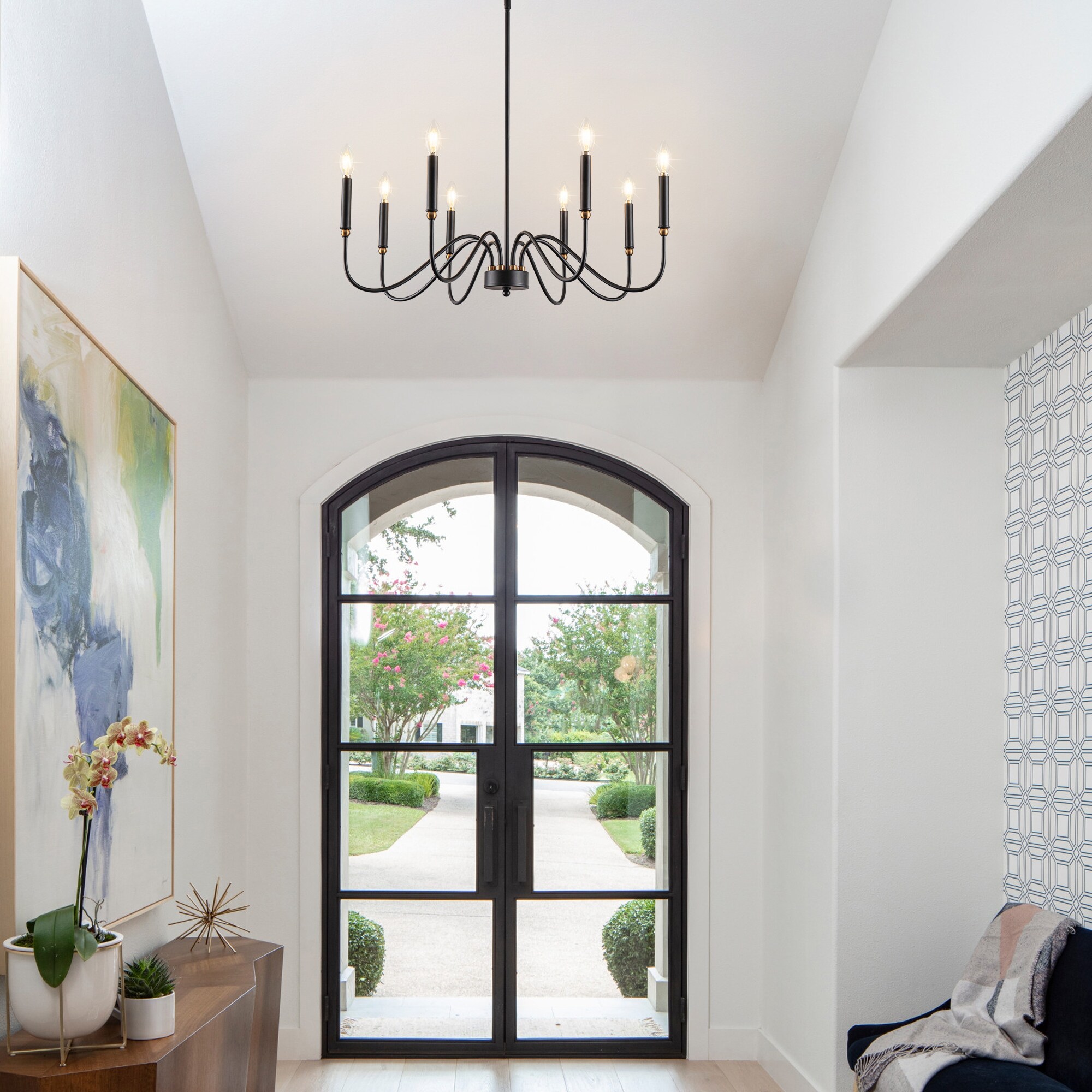 Black Chandelier Light Fixture Farmhouse Chandelier For Entryway Traditional Chandelier 8 Light On Sale Bed Bath Beyond 38166957