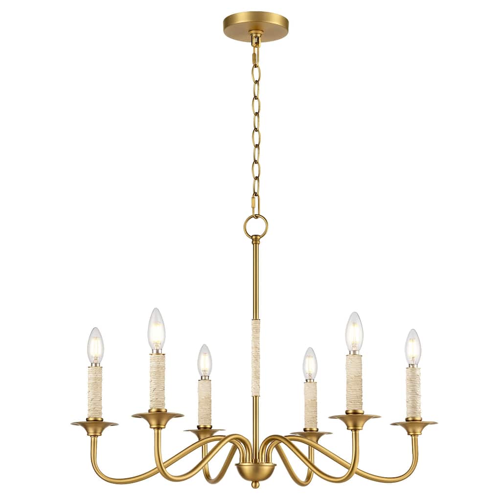 LamQee Rattan Kitchen Island Chandelier Corn Rope Woven Pendant