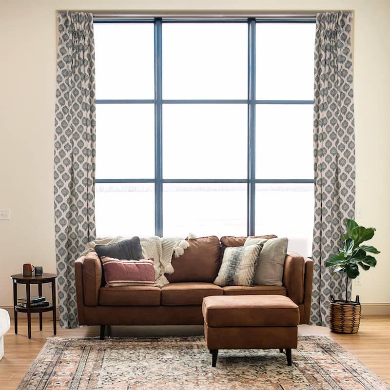 Fabdivine Handmade Block Print Viscose Linen Gift Home Decorative Accent Vintage Curtain or Drape