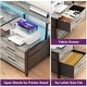 preview thumbnail 61 of 65, Reversible L Shaped Computer Desk with File Drawer & Monitor Stand & Power Outlet & LED Strip, Home Office Desk Corner Desk