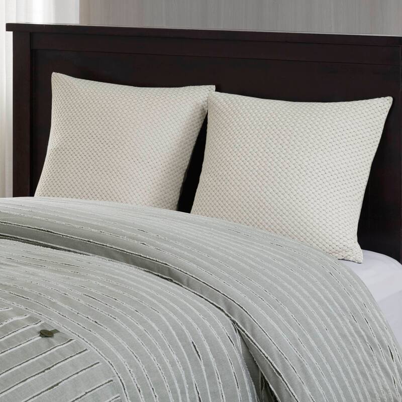 Madison Park Signature Essence Oversized Cotton Clipped Jacquard Comforter Set with Euro Shams and Throw Pillows