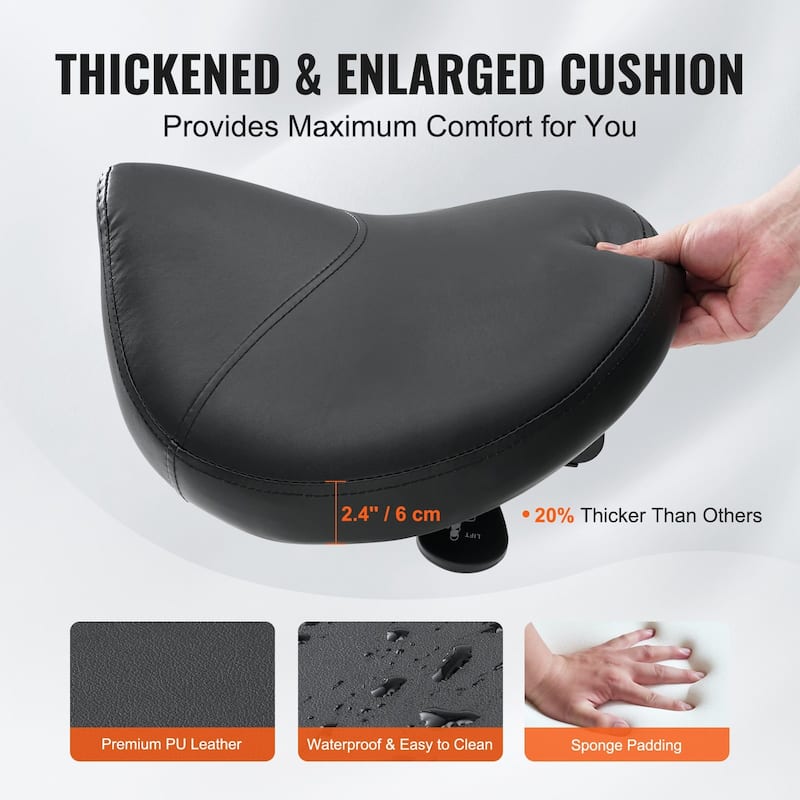 Black Saddle Stool 400 lbs Capacity w/ith Adjustable Seat & Wheels - 21.3x21.3x20.1