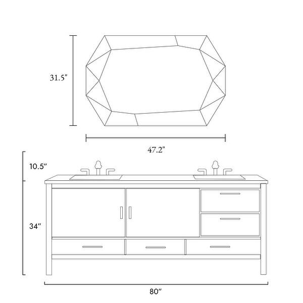Modern Accent Octagon Bathroom Vanity Mirror Wall Mirror Cut Corner
