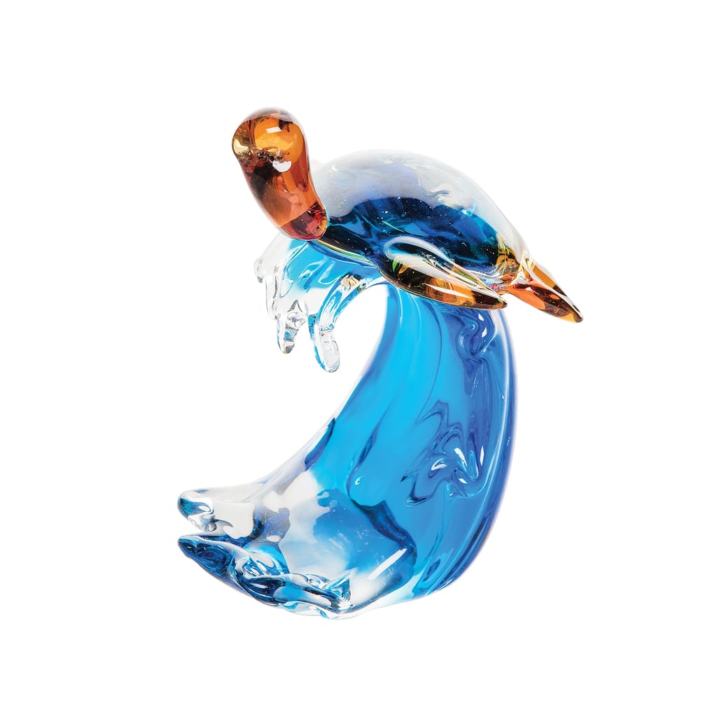 Turtle Curl Wave Figurine Decor - Blue