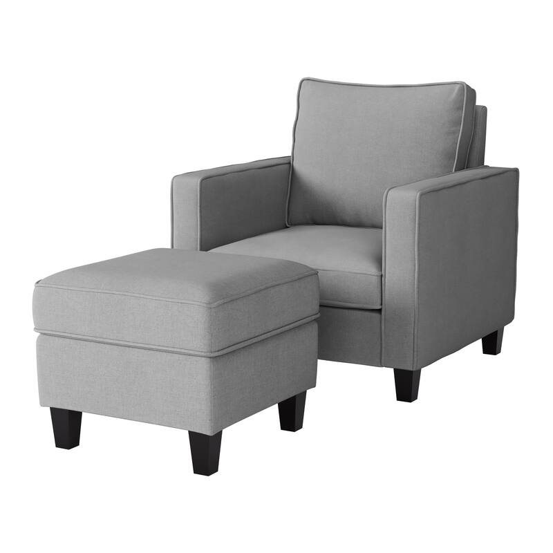 2 Piece Georgia Accent Chair with Ottoman Set