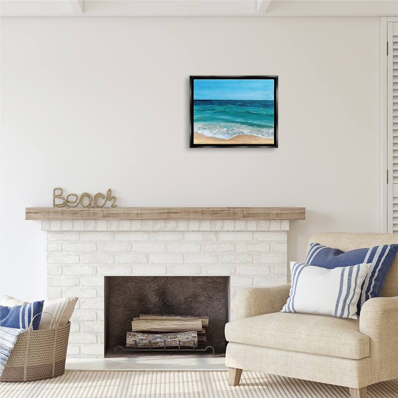Stupell Coastal Beach Foam Framed Floater Canvas Wall Art Design by