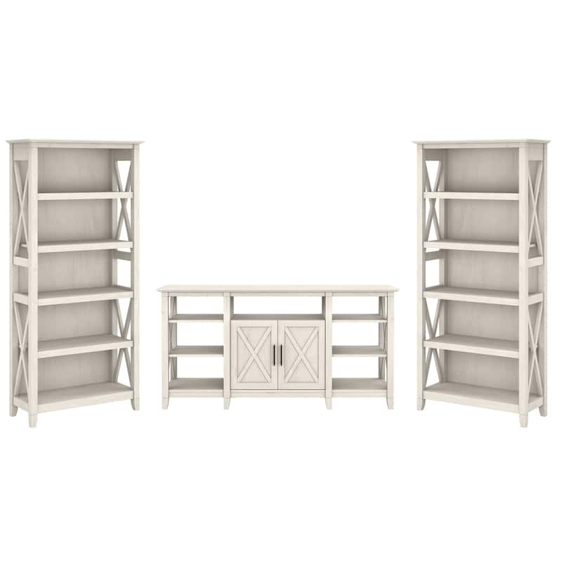 Tall Farmhouse TV Stand with 2 Bookcases by Bush Furniture On Sale Bed Bath & Beyond 30068575
