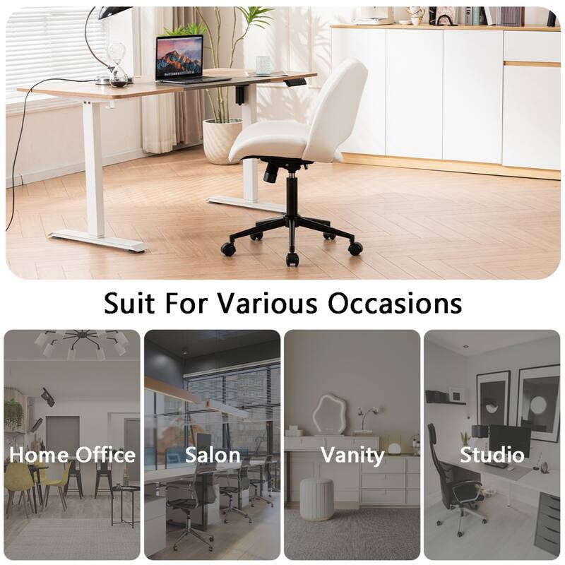 Ergonomic Faux Leather Office Chair, Swivel Task Chair