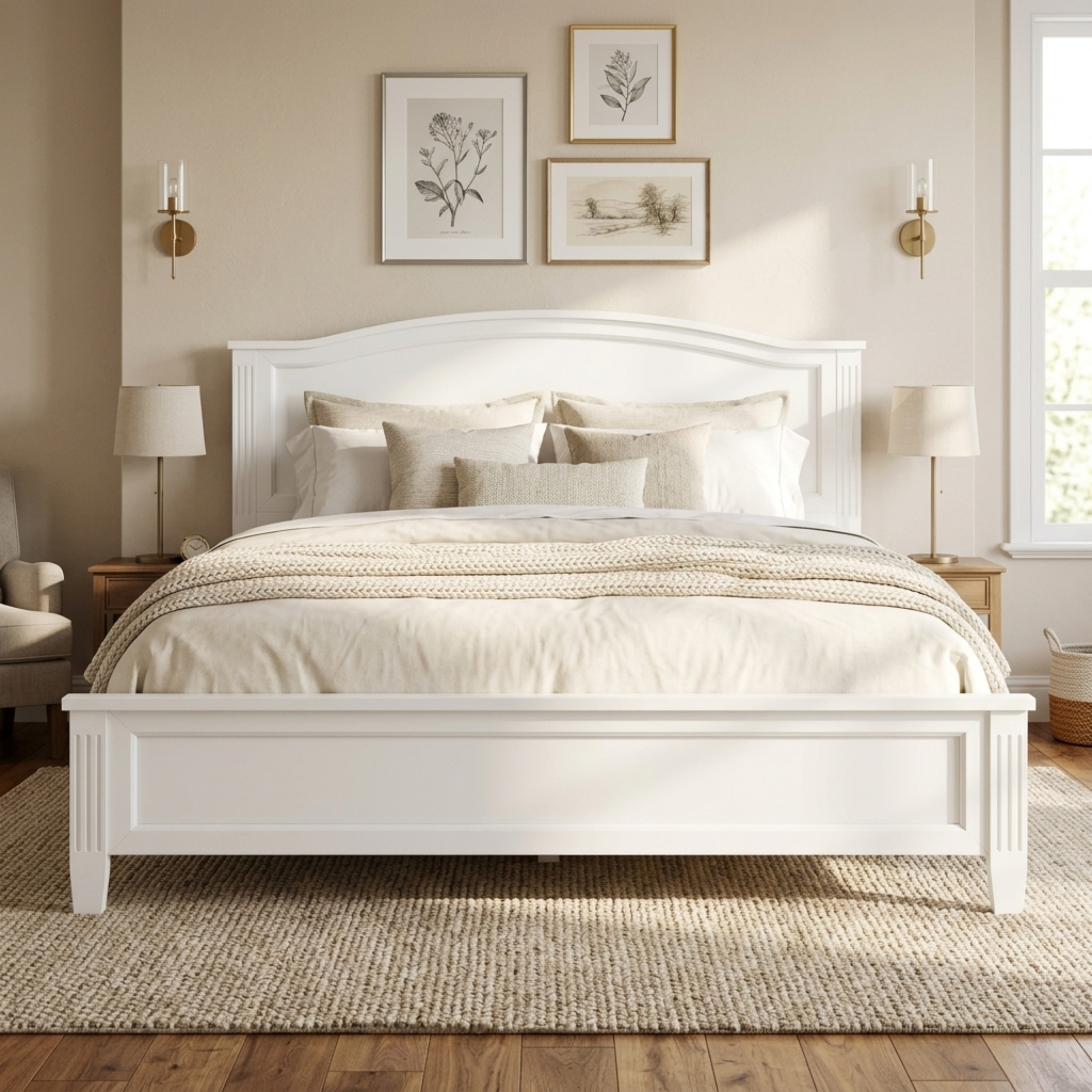 Classic Arched Panel Platform Bed by Harper&Bright Designs
