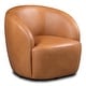 preview thumbnail 2 of 7, Poly and Bark Alma Swivel Chair - Genuine Italian Leather