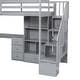 preview thumbnail 14 of 31, Durable Twin Size Wooden Loft Kids Bed with L-Shaped Desk and Drawers,Cabinet and Storage Staircase