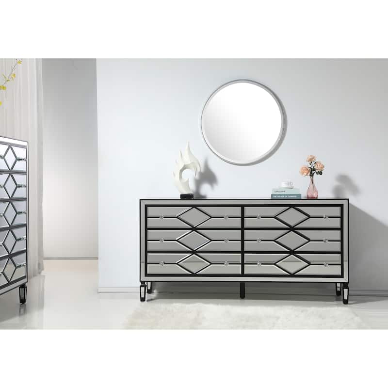 6 Drawer 64" Double Dresser
