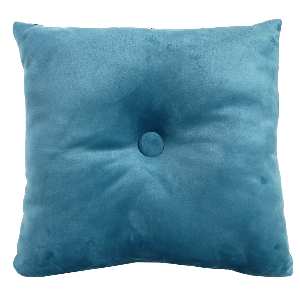 18" x 18" Solid Tufted Indoor Throw Pillow with Fabric Button
