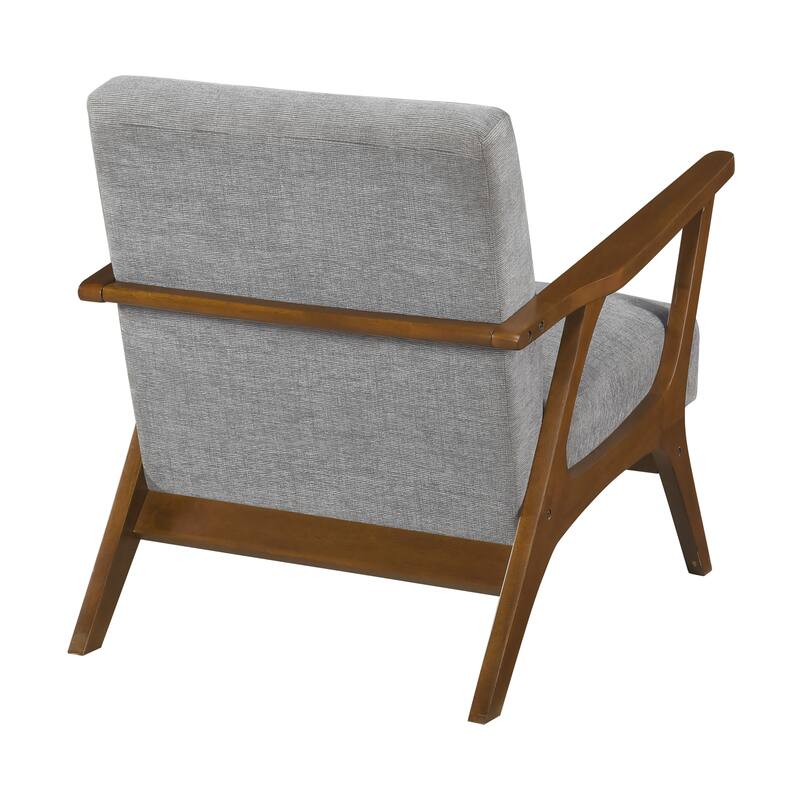 Sutton 27.5" Chenille Accent Chair - Chestnut Finish Solid Wood Frame