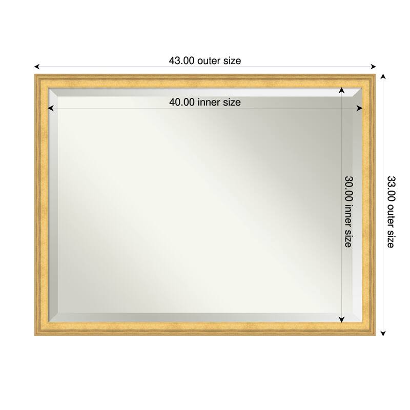 Owen Gold Beveled Wood Framed Wall Mirror - Owen Gold - 43 x 33 in