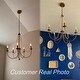 preview thumbnail 9 of 15, Alisar Mid-century Modern 5-Light Chandelier Antique Gold Swing Arms French Country Wood Beads Pendant Lights for Dining Room