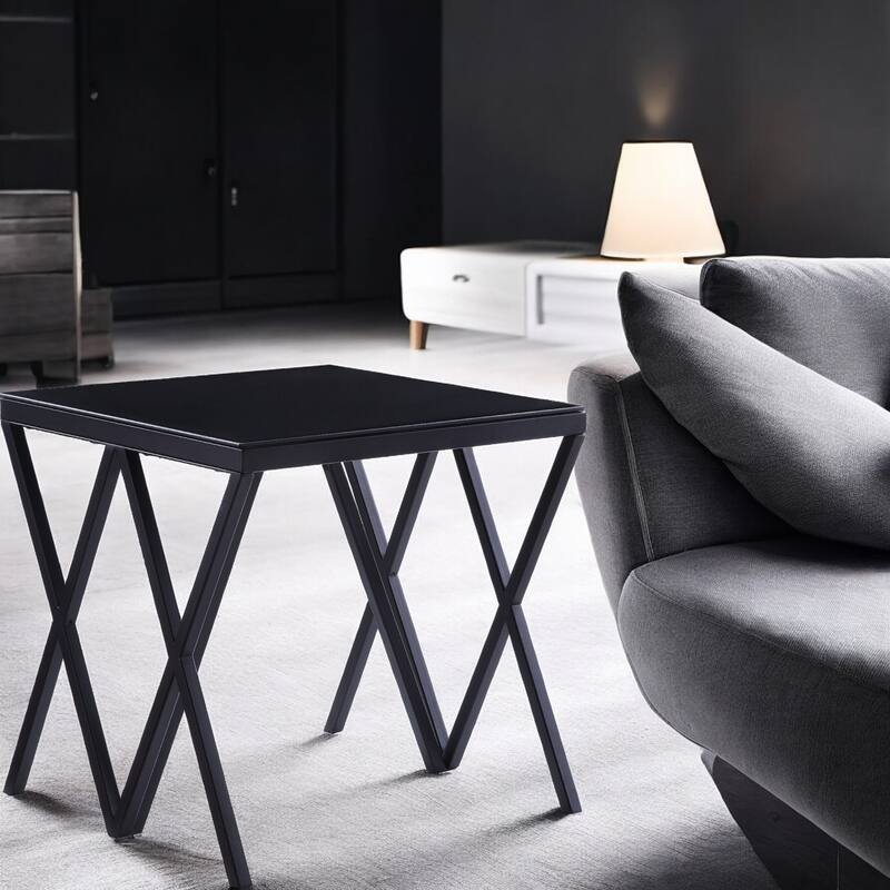 Magenta Glass Top & Finish End Table Modern End Table Solutions，Compact End Table Collection