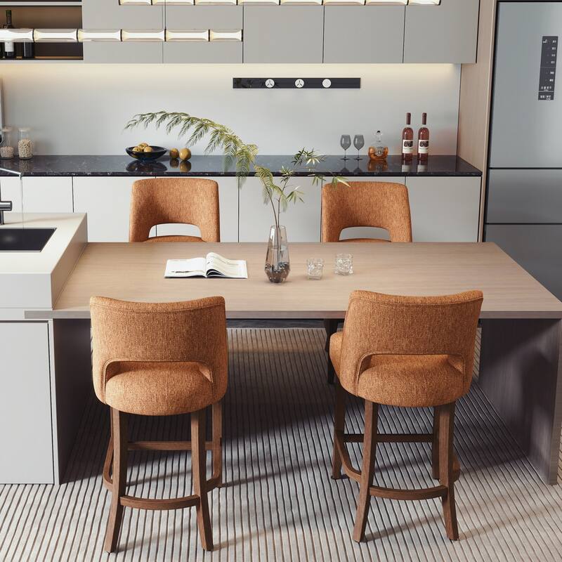 Set of 2/4/6 Wooden Bar Stools with Footrest/Counter Stools