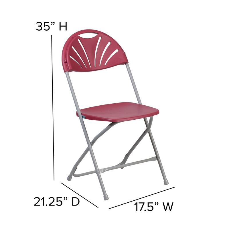 8 Pack 650 lb. Capacity Plastic Fan Back Folding Chair